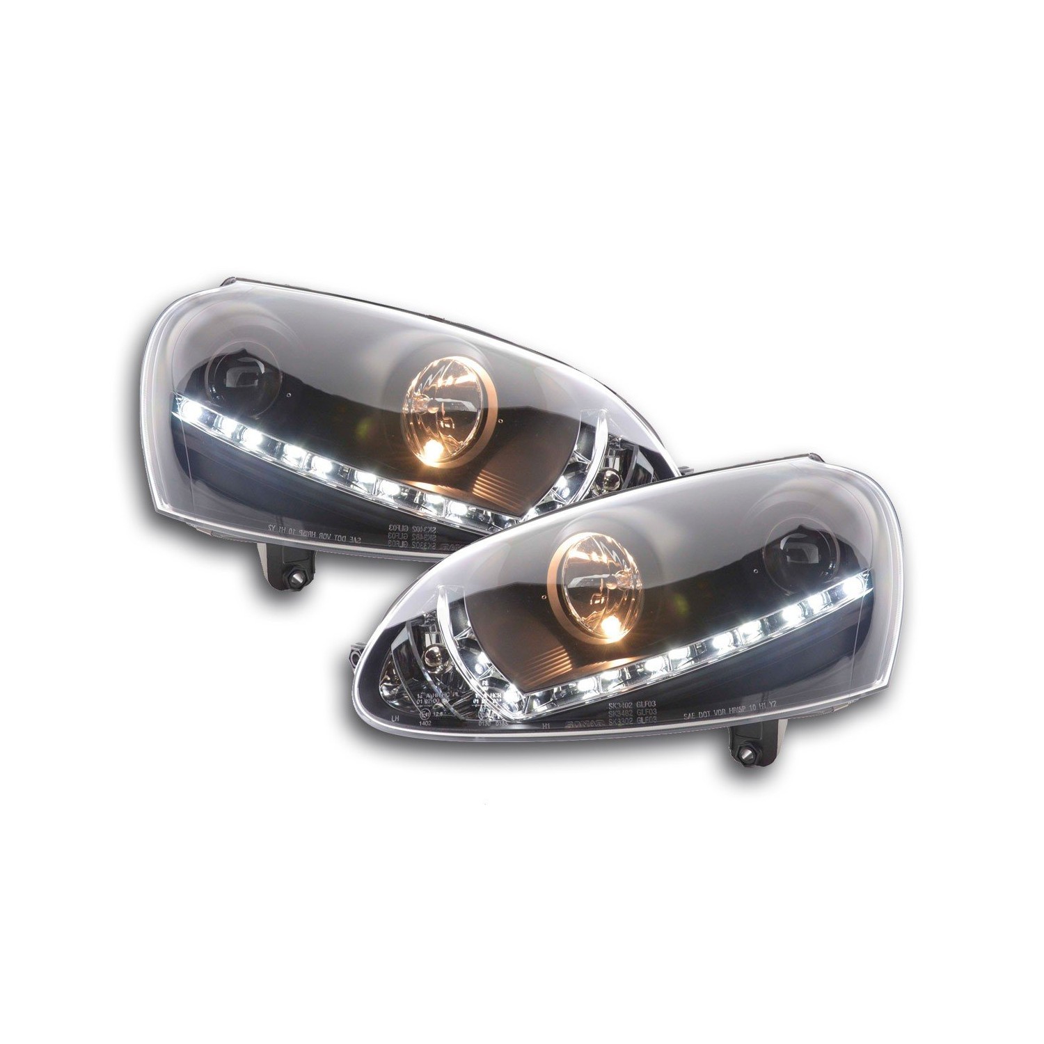 Headlights Daylight LED daytime running lights VW Golf 5 type 1K 03 08 black