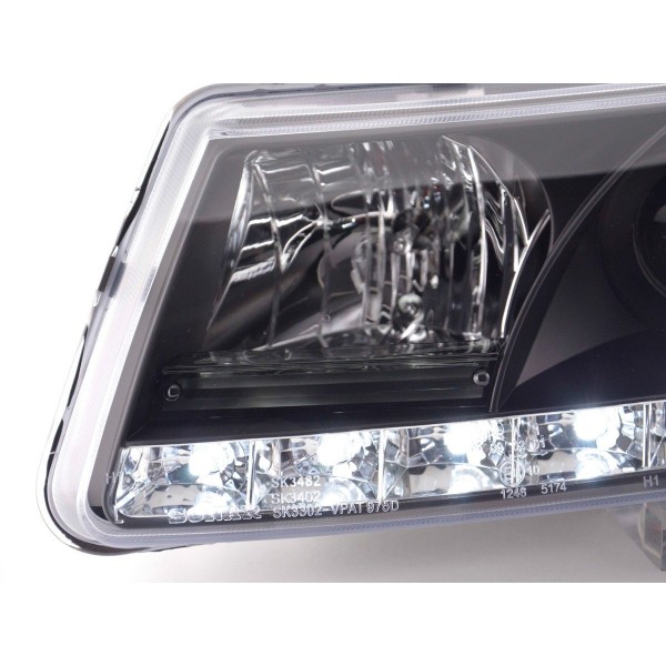 Headlight set Daylight LED daytime running lights VW Passat type 3B 97 00 black