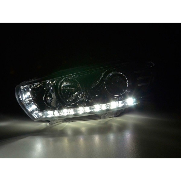 Daylight headlight LED daytime running lights VW Scirocco 3 type 13 chrome