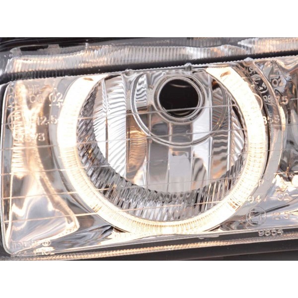 Xenon headlight set angel eyes optics BMW 3er Coupe type E36 year 92 98 chrome