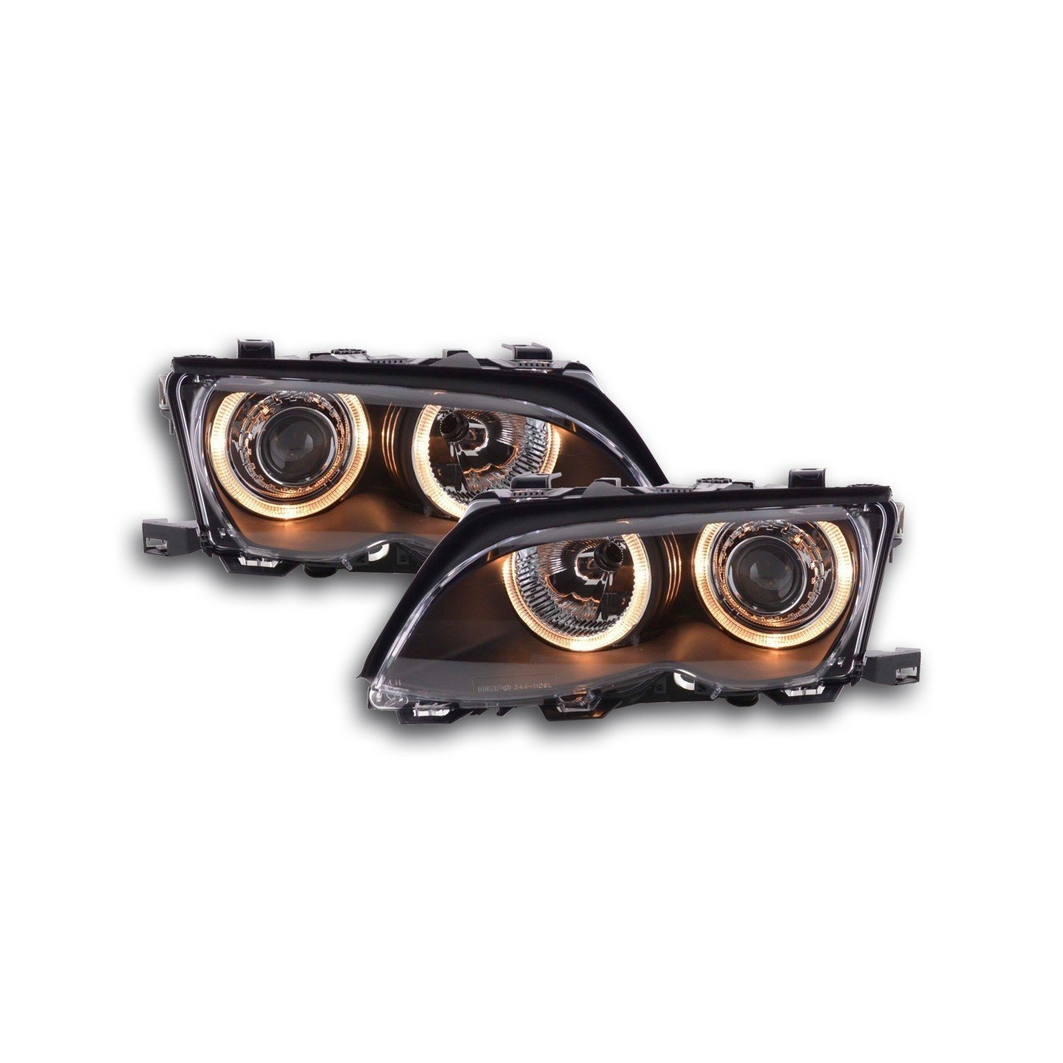 Angel eye headlight BMW 3 series sedan type E46 01 03 black