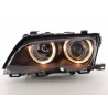 Angel eye headlight BMW 3 series sedan type E46 01 03 black