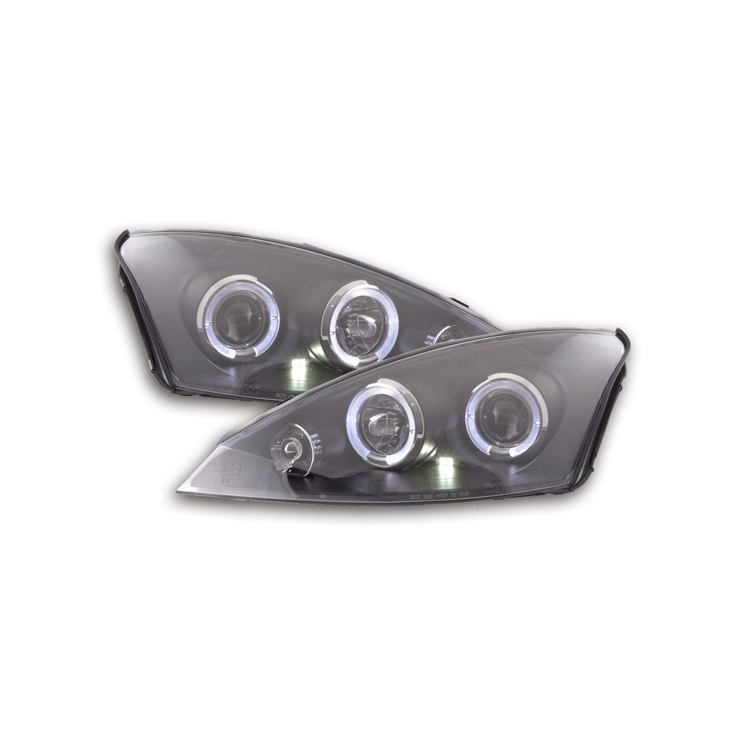 Headlight set Ford Focus 98 01 black