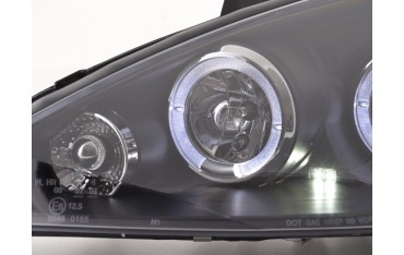 Headlight set Ford Focus 98 01 black