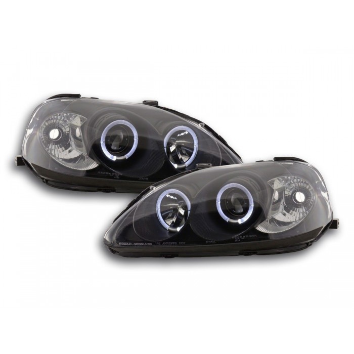 Headlight set Honda Civic Coupe Civic 4 door 99 00 black