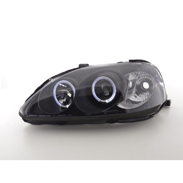 Headlight set Honda Civic Coupe Civic 4 door 99 00 black