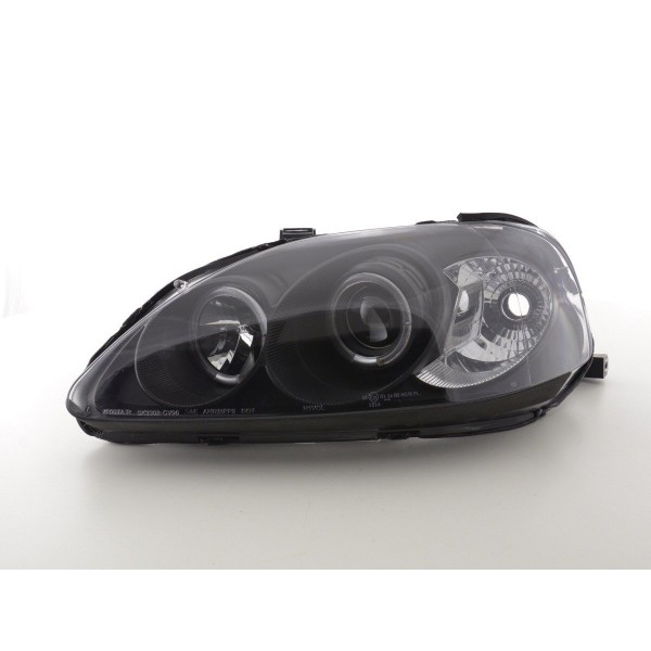 Headlight set Honda Civic Coupe Civic 4 door 99 00 black