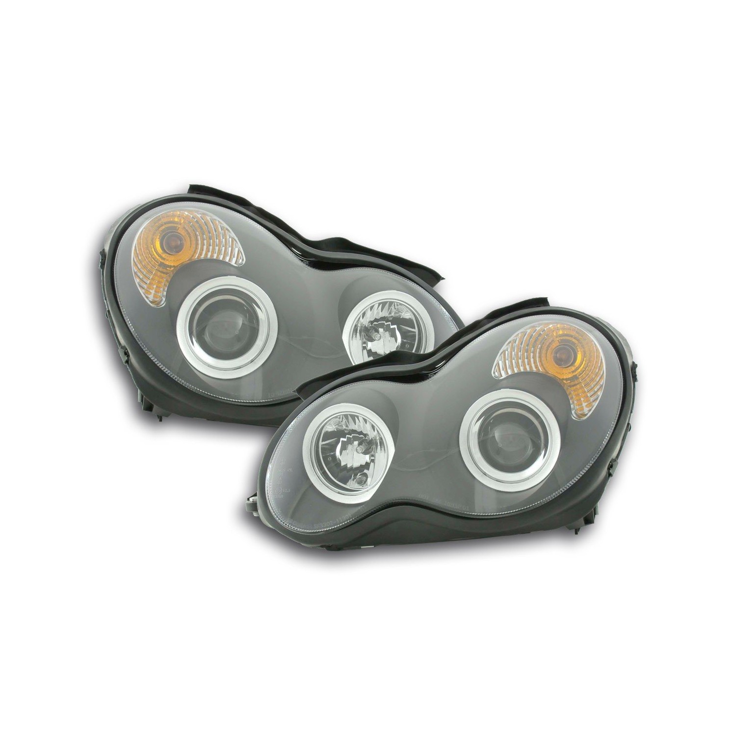 Headlight set Mercedes C Class type W203 00 07 black