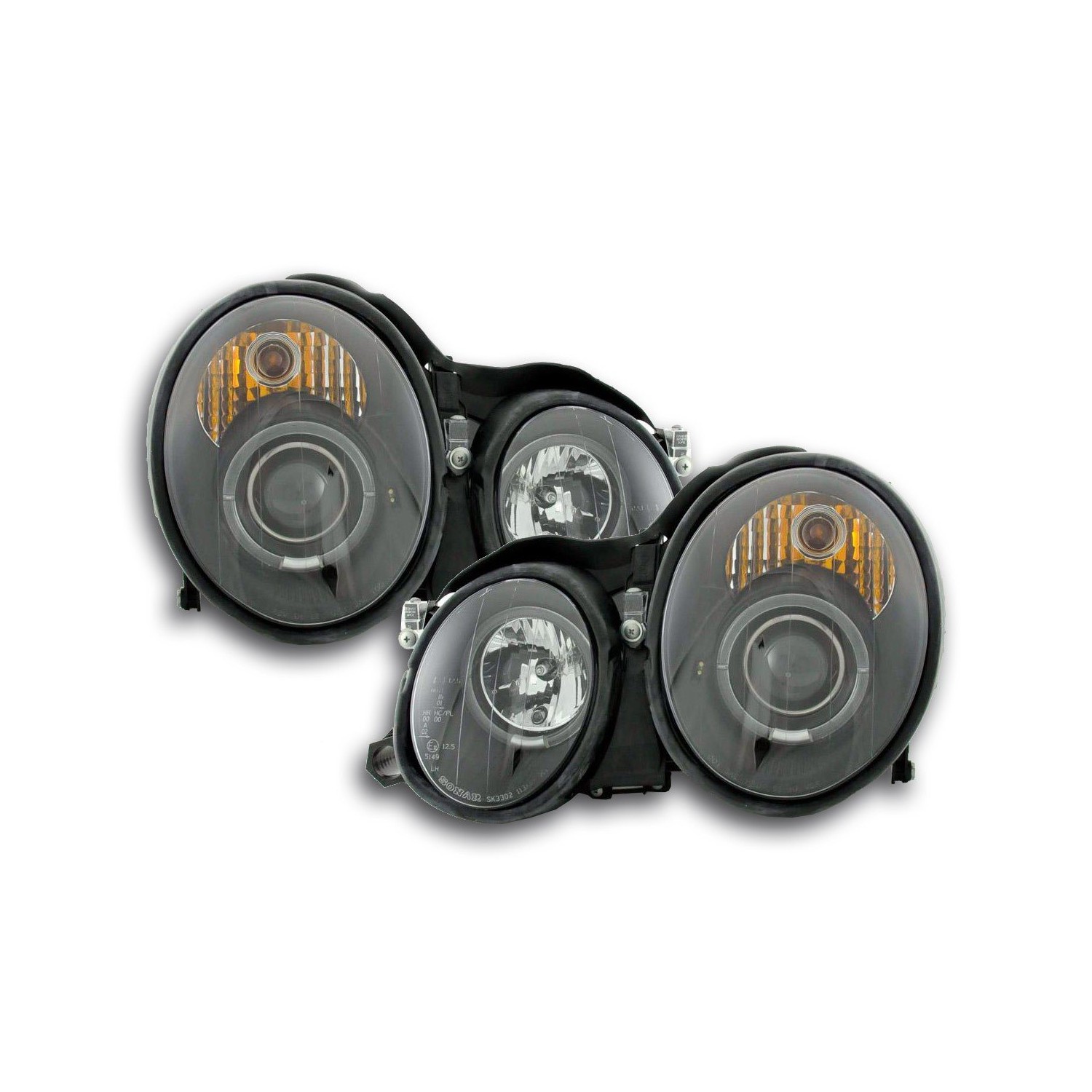 Headlight set Mercedes CLK type W208 98 02 black