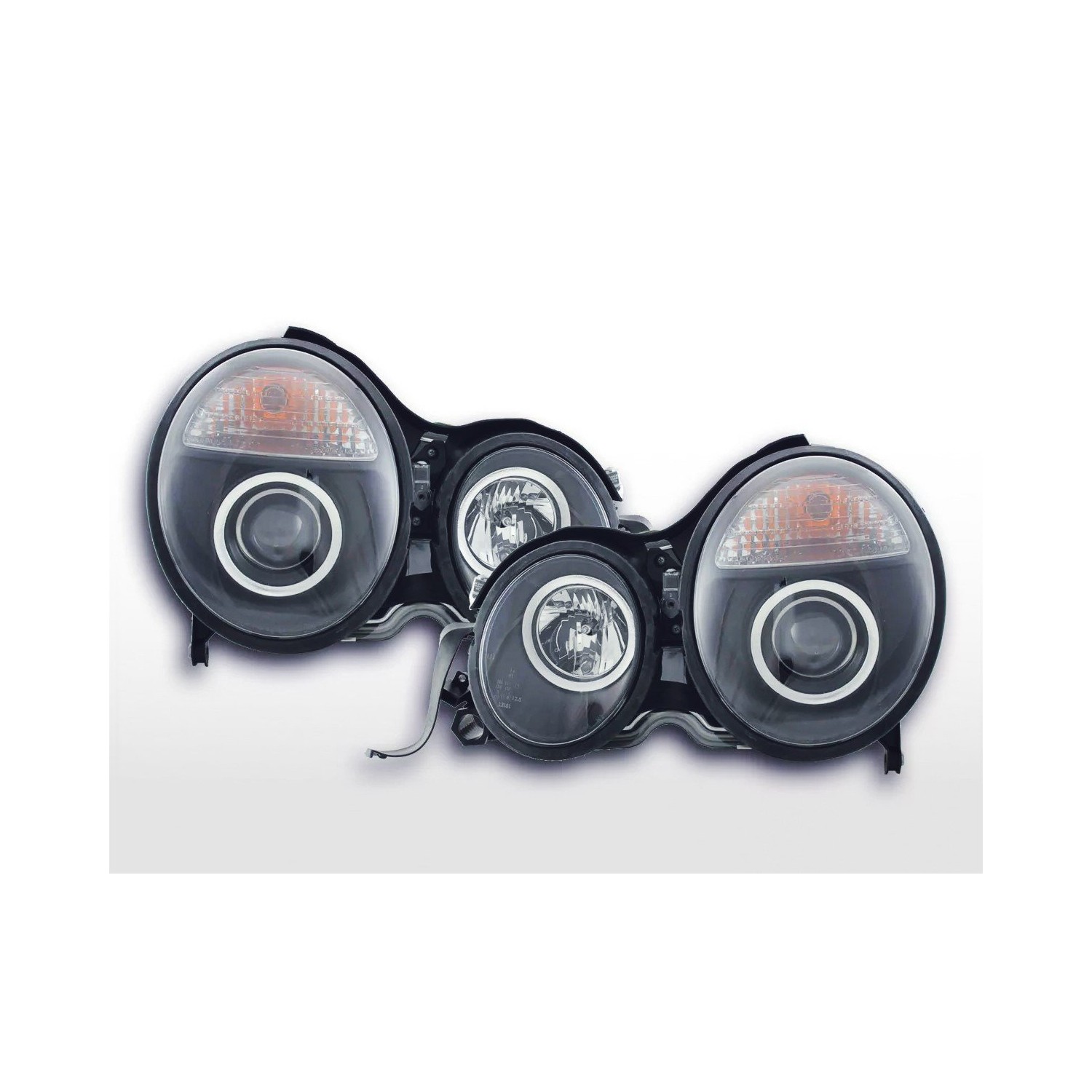 Headlight set Mercedes E Class type W210 99 01 black