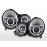 Angel eye headlight Mercedes E Class type W210 99 01 chrome for right hand drive