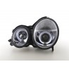 Angel eye headlight Mercedes E Class type W210 99 01 chrome for right hand drive