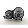 Angel eye headlight Mercedes E Class type W210 99 01 chrome for right hand drive