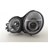 Angel eye headlight Mercedes E Class type W210 99 01 chrome for right hand drive