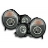 Headlight set Mercedes E Class type W210 99 01 black for right hand drive