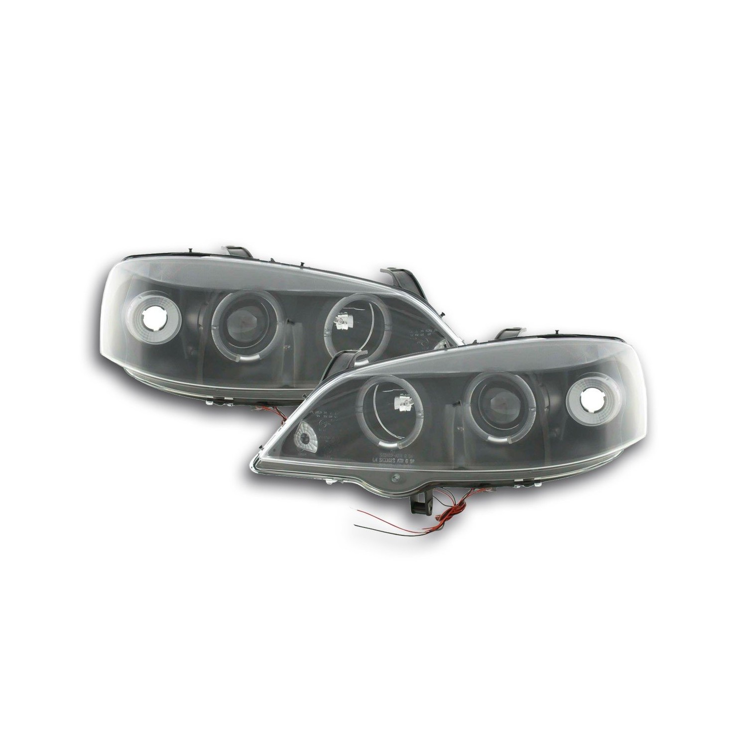 Headlight set Opel Astra G 98 03 black