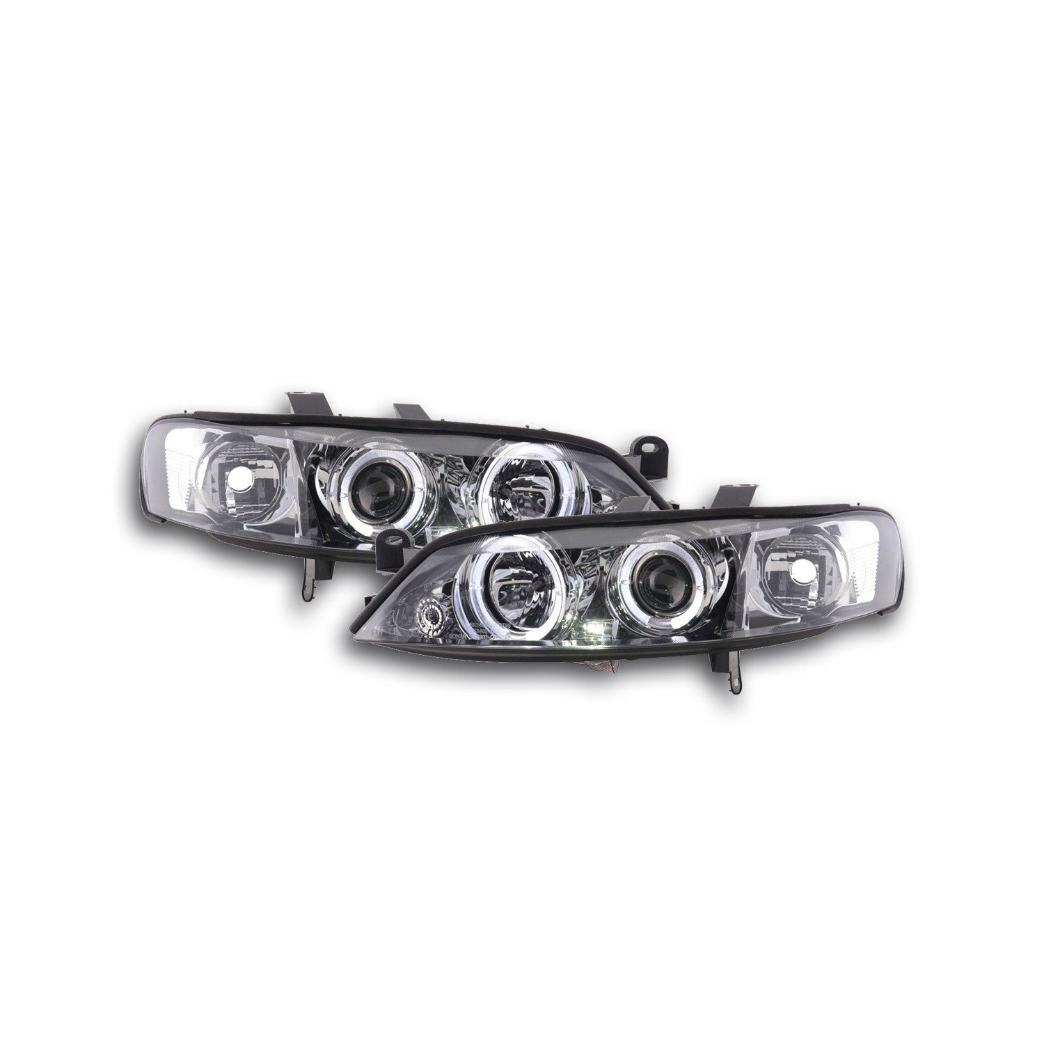 Headlight set Opel Vectra B Yr 99 02 chrome