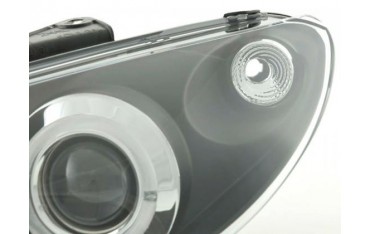Headlight set Peugeot 206 98 03 black