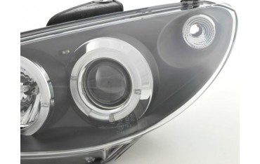 Headlight set Peugeot 206 98 03 black
