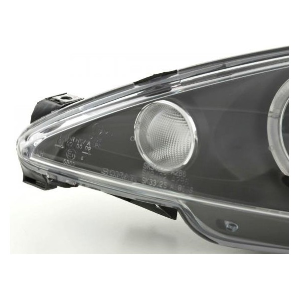 Headlight set Peugeot 206 98 03 black