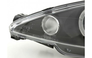 Headlight set Peugeot 206 98 03 black