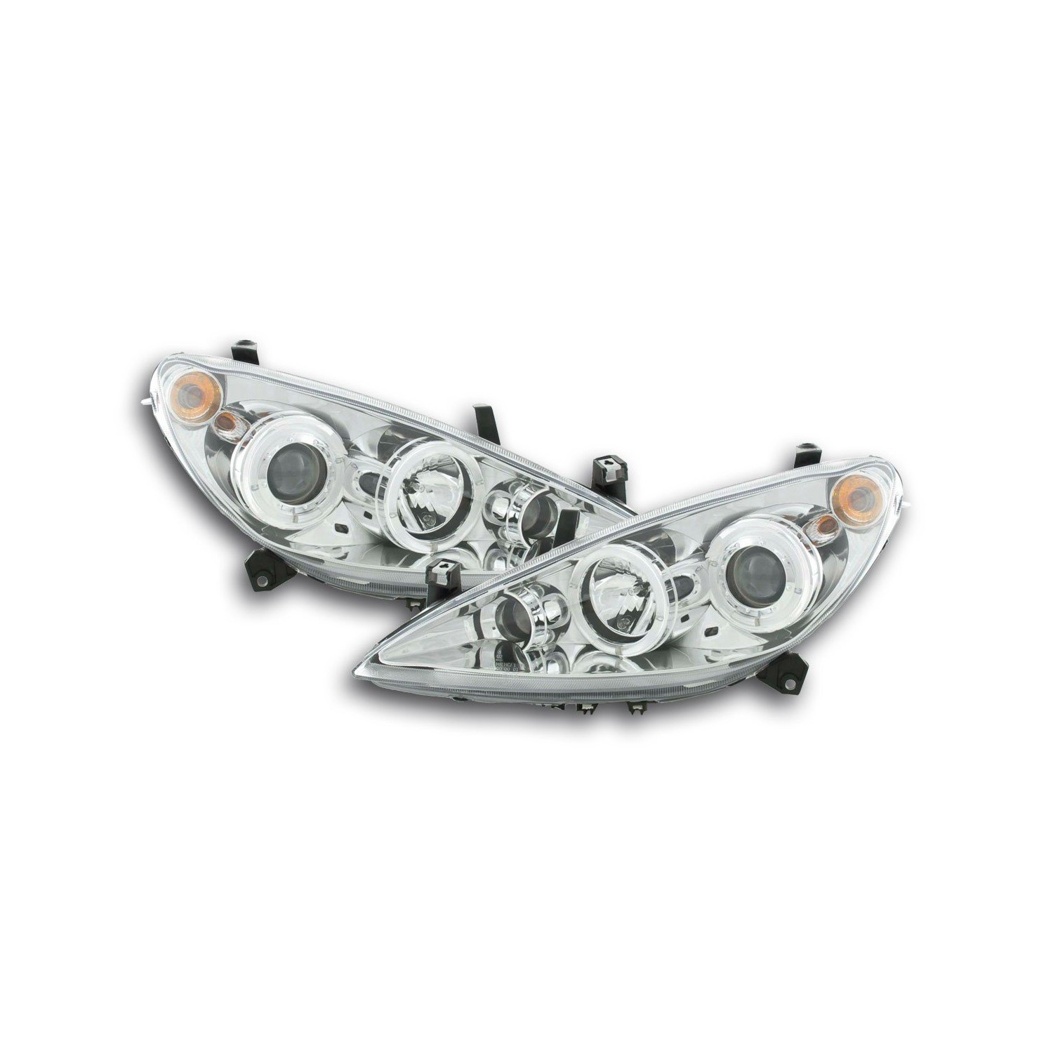 Headlight set Peugeot 307 01 06 chrome