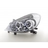 Headlight set Renault Clio type R 05 chrome for right hand drive