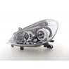 Headlight set Renault Clio type R 05 chrome for right hand drive