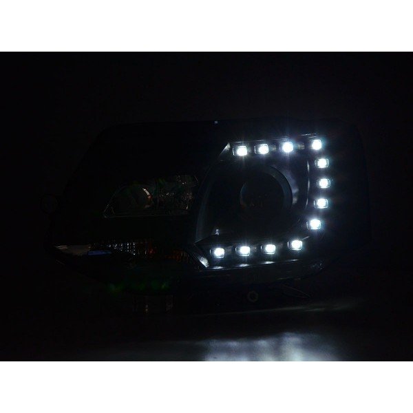 Headlight set Daylight LED daytime running lights VW Bus T5 from 2009 black