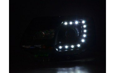 Headlight set Daylight LED daytime running lights VW Bus T5 from 2009 black