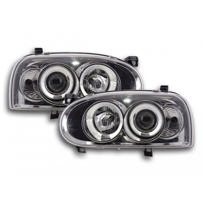 Headlight set VW Golf 3 type 1HXO 1 EXO 91 97 chrome