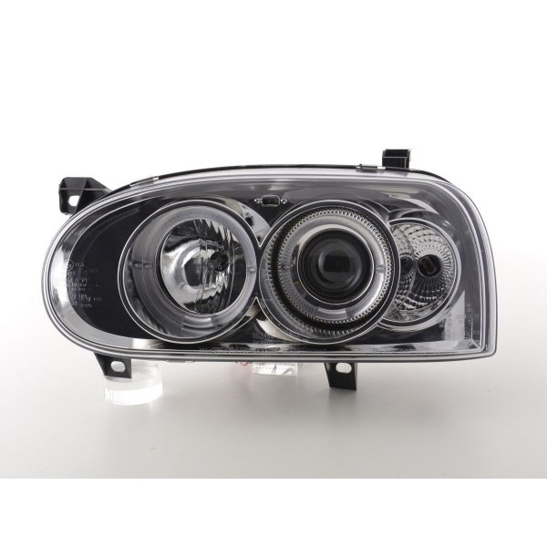 Headlight set VW Golf 3 type 1HXO 1 EXO 91 97 chrome
