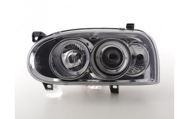 Headlight set VW Golf 3 type 1HXO 1 EXO 91 97 chrome