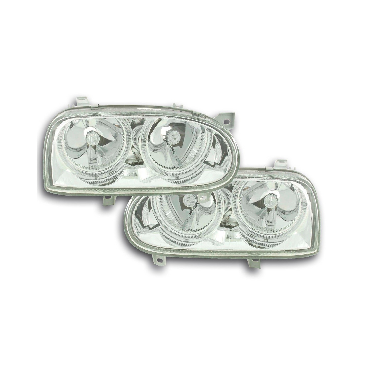 Headlights Powerlook VW Golf 3 type 1HXO 1 EXO 91 97 chrome