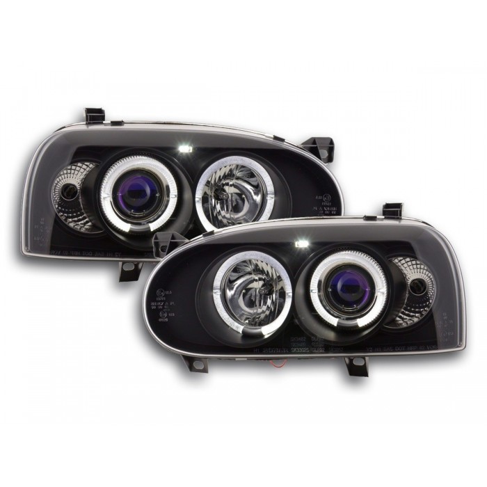Headlight set VW Golf 3 type 1HXO 1 EXO 91 97 black