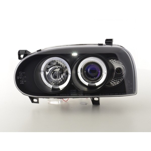 Headlight set VW Golf 3 type 1HXO 1 EXO 91 97 black