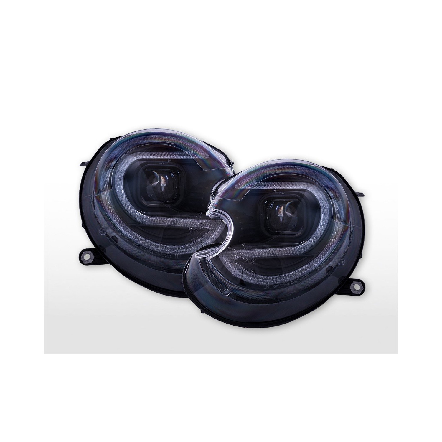 Halogen headlight set LED parking light Mini Cooper R55 R56 year 06 12 black