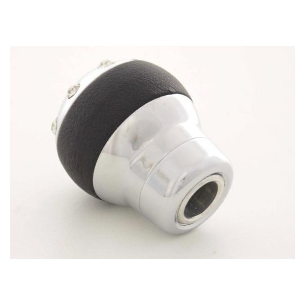 Gear knob aluminum with crystals and leather trim