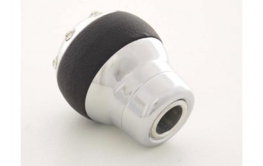 Gear knob aluminum with crystals and leather trim