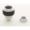 Gear knob aluminum with crystals and leather trim