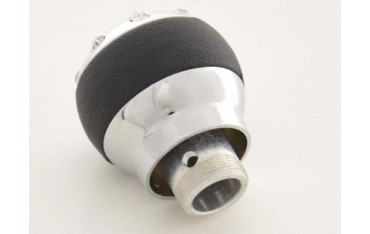 Gear knob aluminum with crystals and leather trim