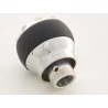 Gear knob aluminum with crystals and leather trim