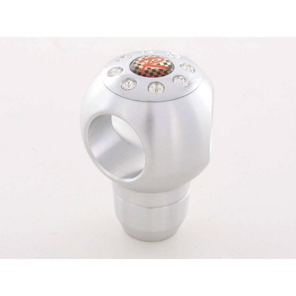Gear knob aluminum with crystals surface chrome