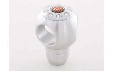 Gear knob aluminum with crystals surface chrome
