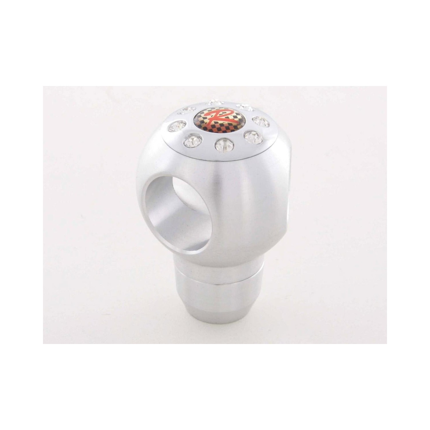Gear knob aluminum with crystals surface chrome