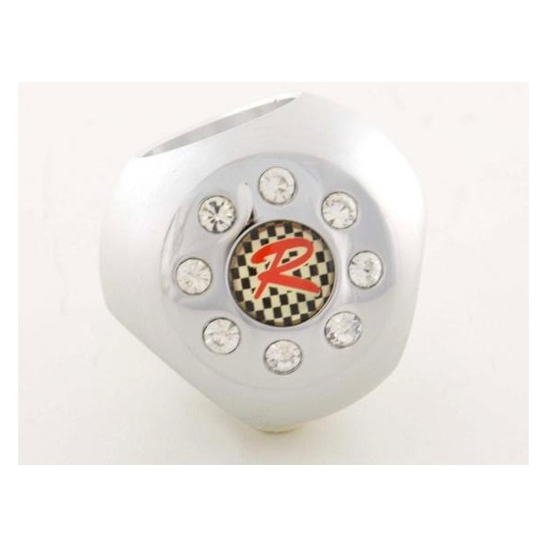 Gear knob aluminum with crystals surface chrome