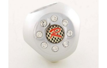 Gear knob aluminum with crystals surface chrome