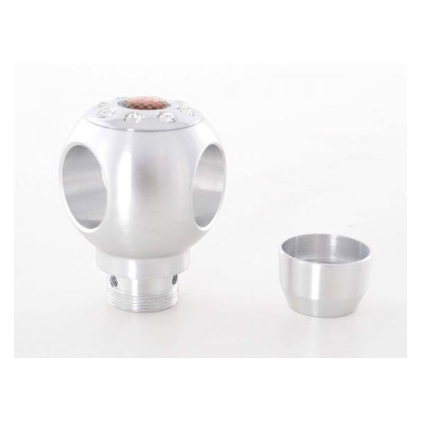 Gear knob aluminum with crystals surface chrome
