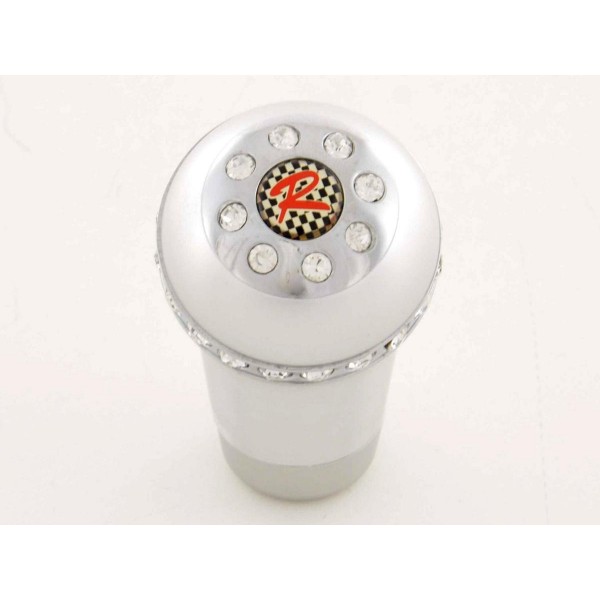 Gear knob aluminum with crystals surface chrome