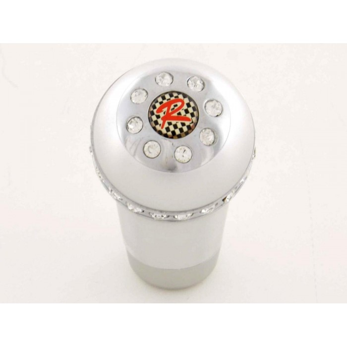 Gear knob aluminum with crystals surface chrome
